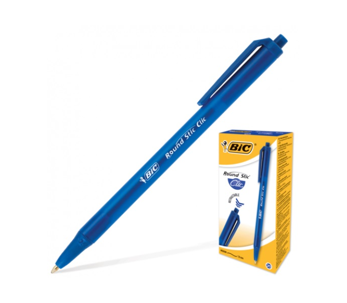 Ручка шариковая автомат. Bic 'Round Stic Clic', 1,0 мм.,  синяя, корпус синий, 926376