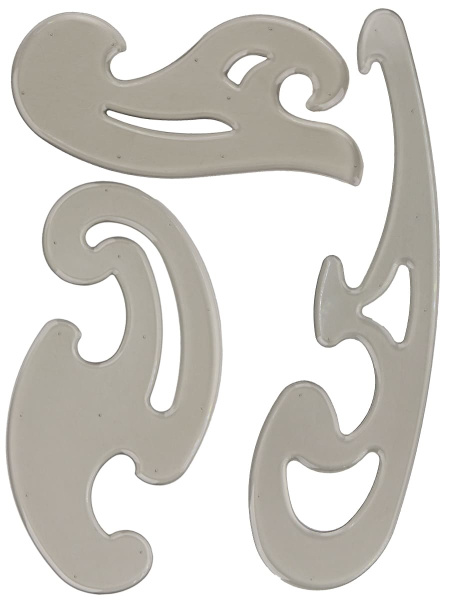 Набор лекал Прозрачные тонтрованные 25,17,12 см Л-6218